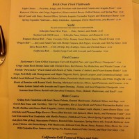 The menu at the California Grill