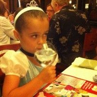 Our Princess drinks her water in style at the California Grill