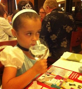 Our Princess drinks her water in style at the California Grill