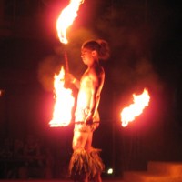 The fire dancer at the Spirit of Aloha