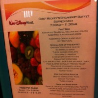 Chef Mickey's - Breakfast menu