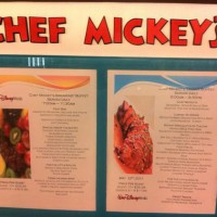 The menus outside of Chef Mickey's