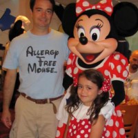 Minnie Mouse and our little mouse at Chef Mickey's