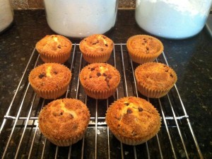 Homemade muffins with Enjoy Life Foods chocolate chips