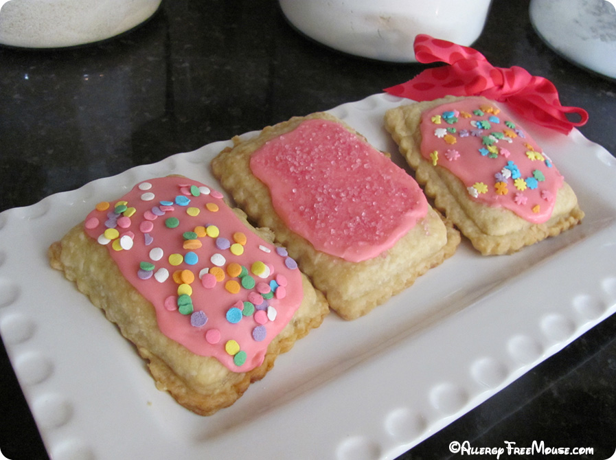 Dairy free pop tarts frosted and sprinkled