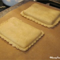Dairy free pop tarts going in the oven