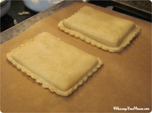 Dairy free pop tarts going in the oven