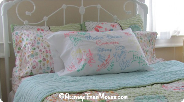 Disney autograph pillow case Food allergy free fun Allergy Free Mouse