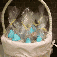 Peeps Bluebirds in Chocolate Rice Crispy Nests in an Easter Basket - Dairy free