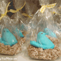 Dairy free - Bluebirds Peeps in Chocolate Rice Crispy Nests - Great for Easter