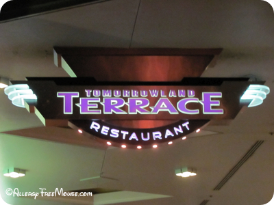 Tomorrowland Terrace Restaurant milk allergy