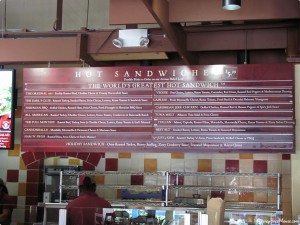 Earl of Sandwich menu