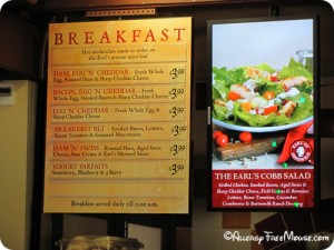 Earl of Sandwich breakfast menu options